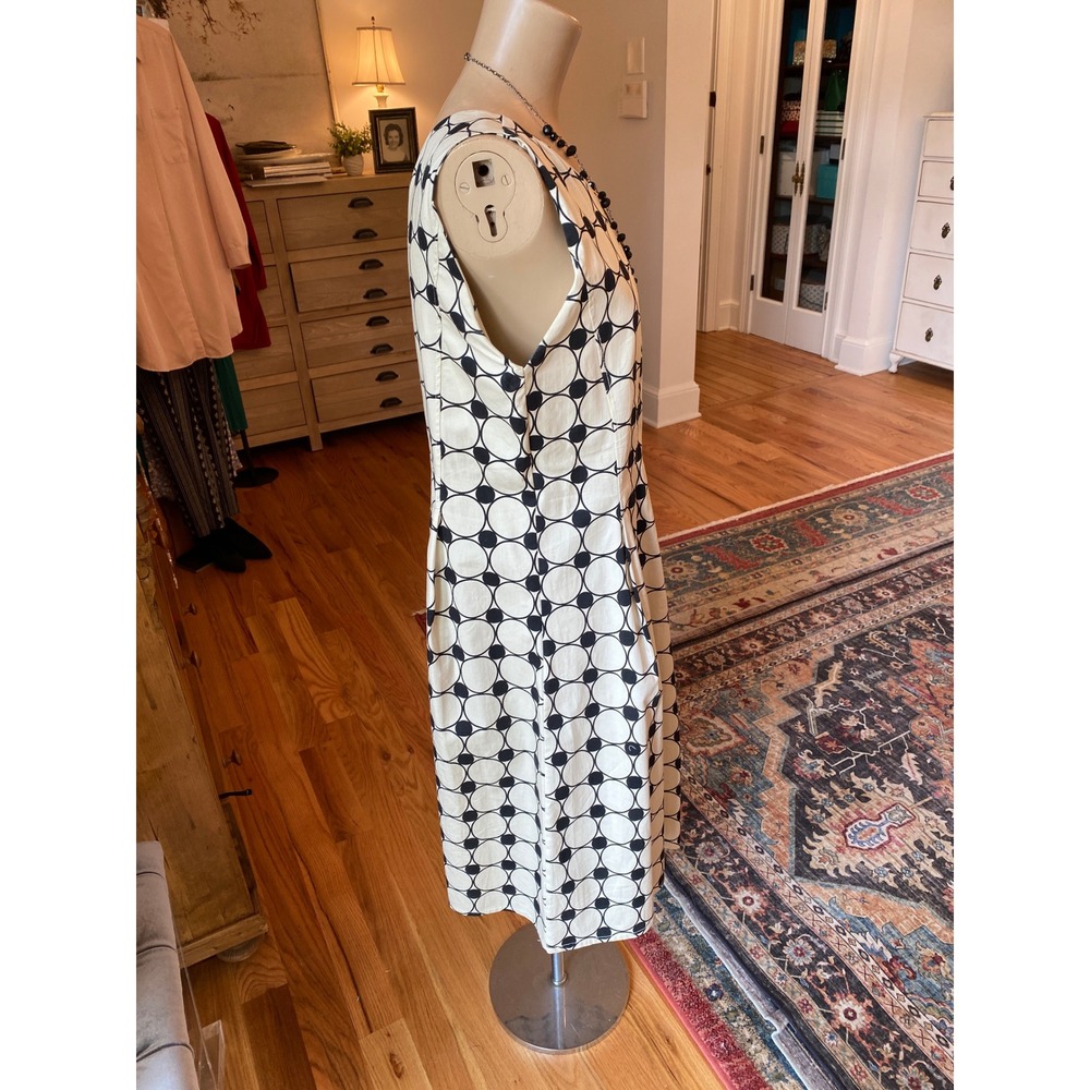 Sas La Fee Black White Geometric Circle Print Cotton Blend Dress Size 44 - Picture 12 of 12